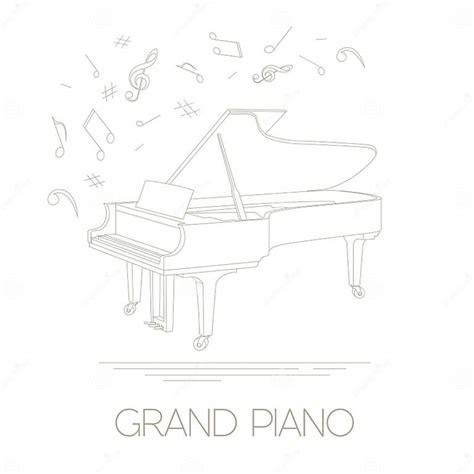 Musical Instruments Graphic Template Grand Piano Stock Vector