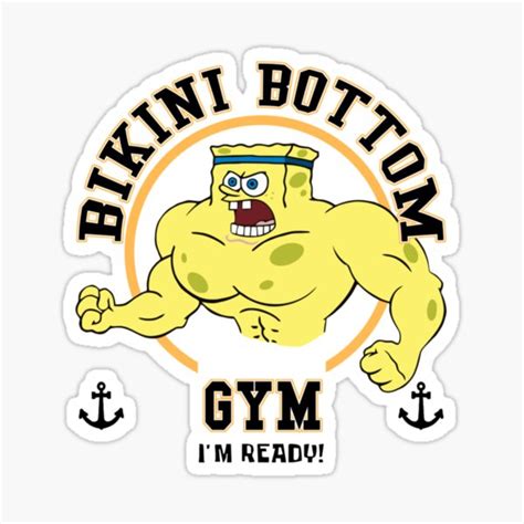 Pegatina For Sale Con La Obra Fondo De Bikini Gimnasio Bob Esponja De MarySanders1 Redbubble