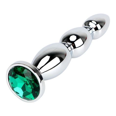 5 Jeweled Stainless Steel Ass Plugs 3 Colors Pluglust