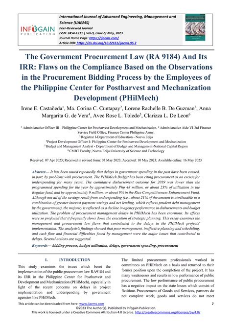 The Government Procurement Law Ra 9184 And Its Irr Flaws On The