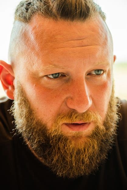 Premium Photo Close Up Portrait Of Fashionable Redhead Hipster Man