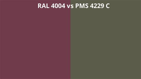 Ral 4004 Vs Pms 4229 C Ral Colour Chart Uk