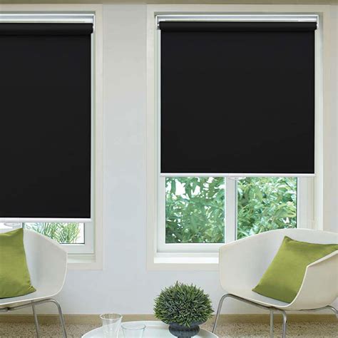 Blackout Roller Shades Cordless Roller Window Blinds With Thermal Insulated For Office Living