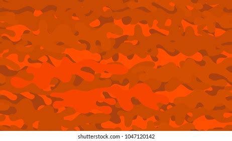 Seamless Orange Camouflage Pattern Repeating Military Stock Vector