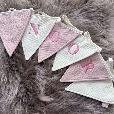 Vlaggenlijn met naam | Wild Rose/Ivory - Swiefies