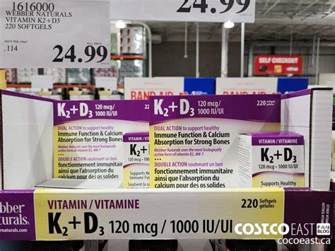 1616000 Webber Naturals Vitamin K2 D3 220 Softgels 24 99 Costco East Fan Blog