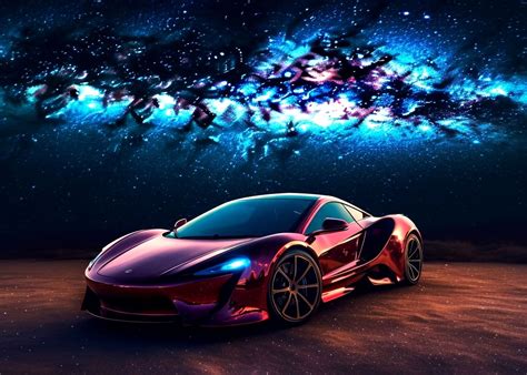 Sportcar Galaxy Poster Picture Metal Print Paint By Fotokonzepte