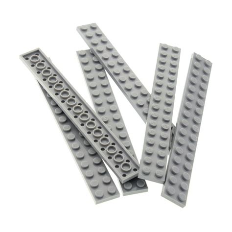 6x Lego Bau Stein Platte 2x16 Neu Hell Grau Leiste Sw 4211486 4282