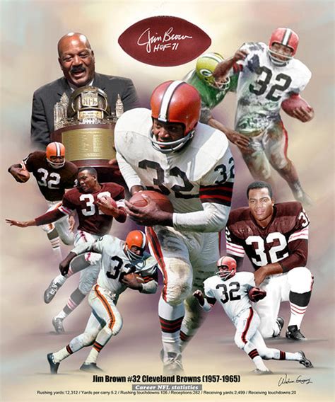 Jim Brown "Legend" Cleveland Browns Commemorative Art Collage Poster ...