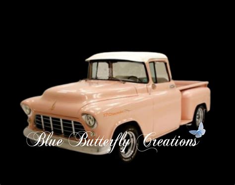 1957 Pink Chevy Pickup Truck Digital Png Chevy Classic Pickup Png