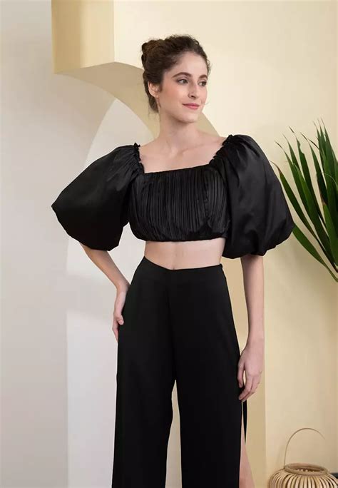 Buy Zalora Studios Square Neck Puff Sleeve Top Online ZALORA Malaysia