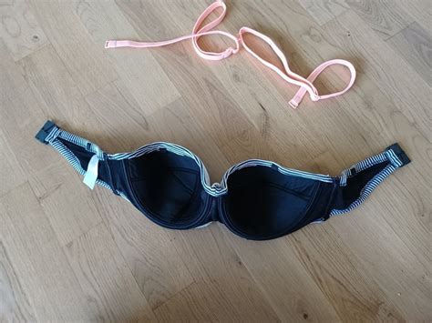 Bikini Oberteil Freya D Dunkelblau Weiss Gestreift Gebraucht In