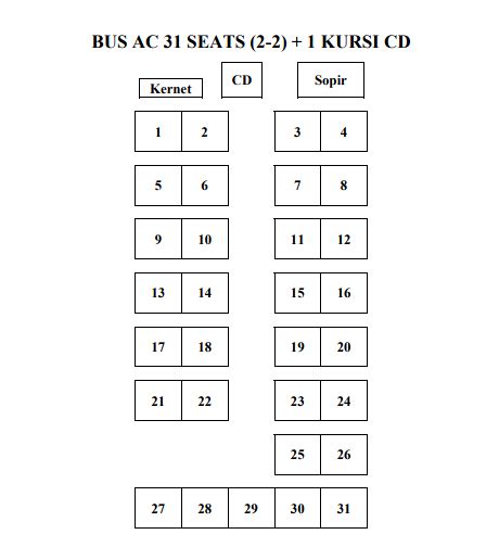 Terbaru 33 Denah Kursi Bus 32 Seat