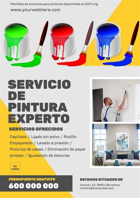 Plantillas Editables Para Promocionar Servicios De Pintor