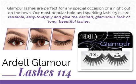 Ardell Glamour Strip Lashes 114 Black 4 Pack False Eyelashes For