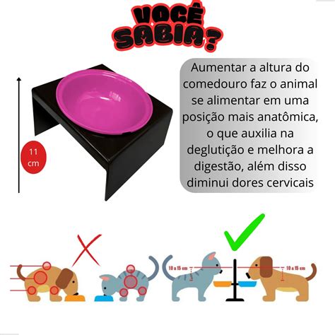 Comedouro Alto Para Cães E Gatos Vasilha Tigela Ergonômico Anti Formiga