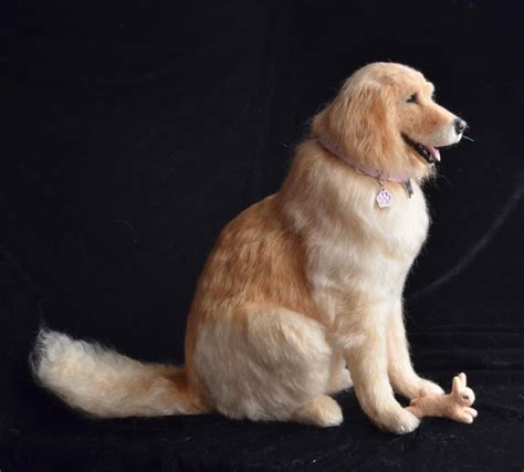 Golden Retriever Needle Felted Realistic Sculpture Of Your Pet Etsy