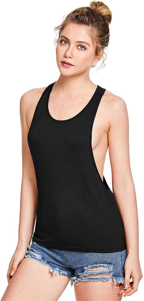 Sweatyrocks Womens Sleeveless Flowy Loose Fit Racerback Yoga Workout Tank Top Cuerpo