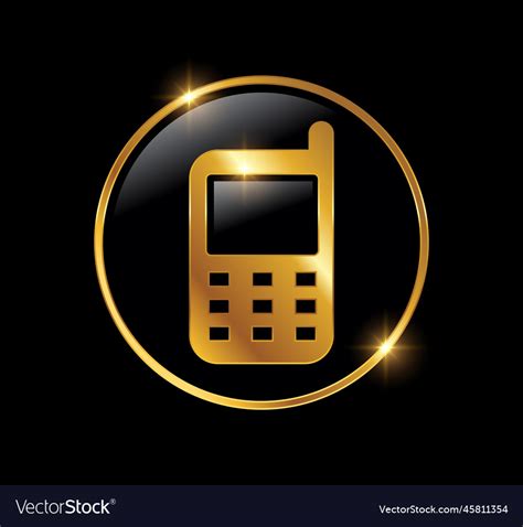 Golden phone logo icon Royalty Free Vector Image