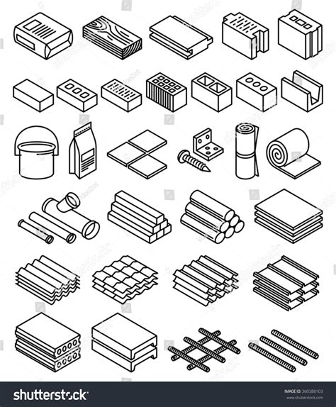 Building Construction Materials Vector Stock Vector