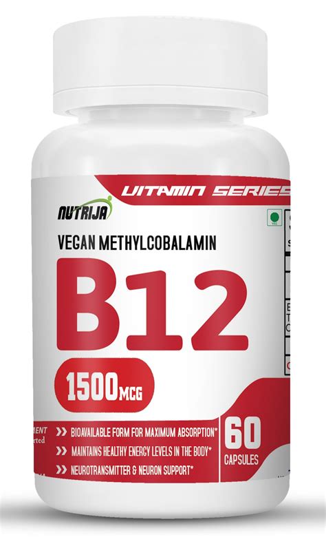 Buy Nutrija Vitamin B12 1500mcg 60 Capsules Nutrija™ Supplement Store