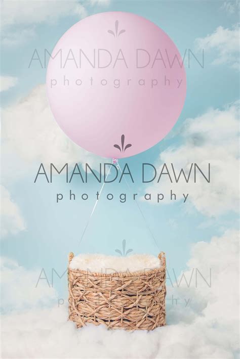 Hot Air Balloon Digital Backdrop Etsy