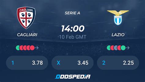 Cagliari Vs Lazio Predictions Odds Live Score And Stats