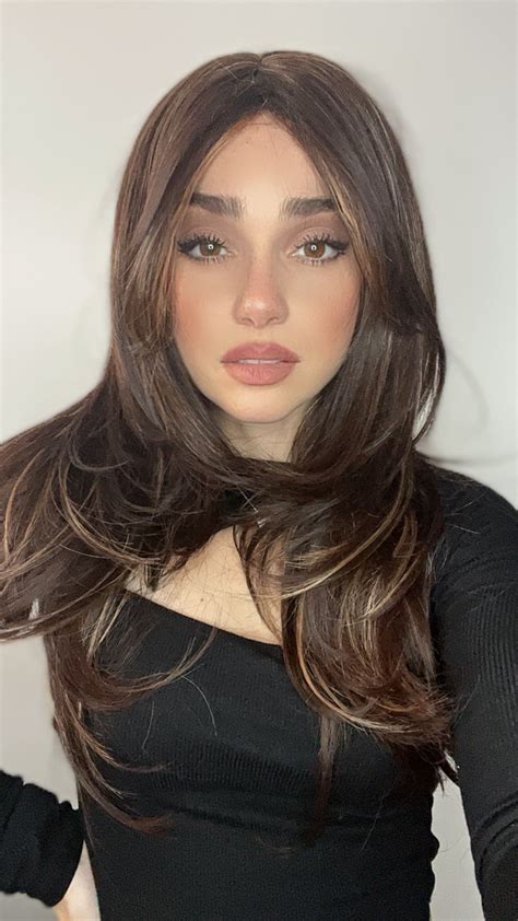 EllaRae Juniper Style Wig Straight Layered Brunette With Blonde