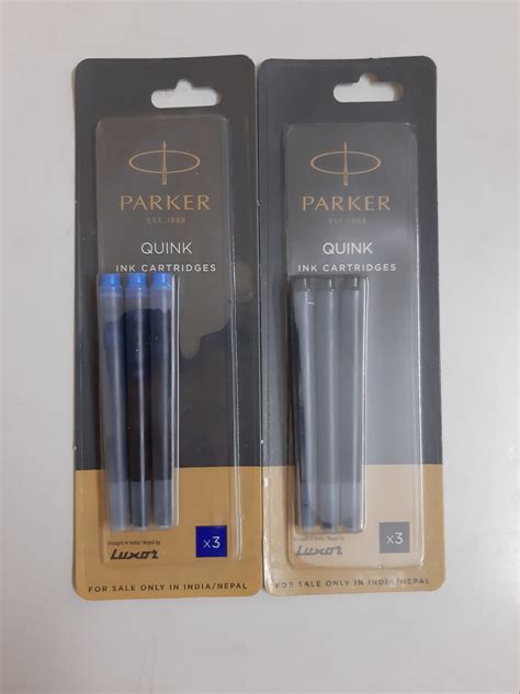 Parker Quink Ink Fountain Pen Cartridges Black Or Blue Color Etsy