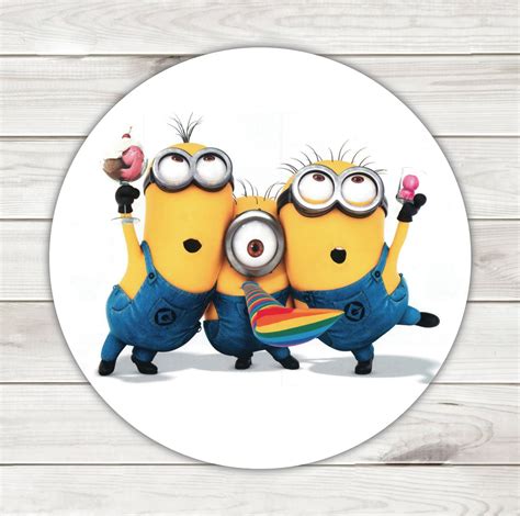 Personalized Despicable Me Minions Round Stickers Despicable Etsy