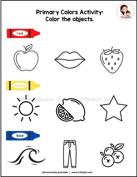 Primary Color Worksheet For Grade 1