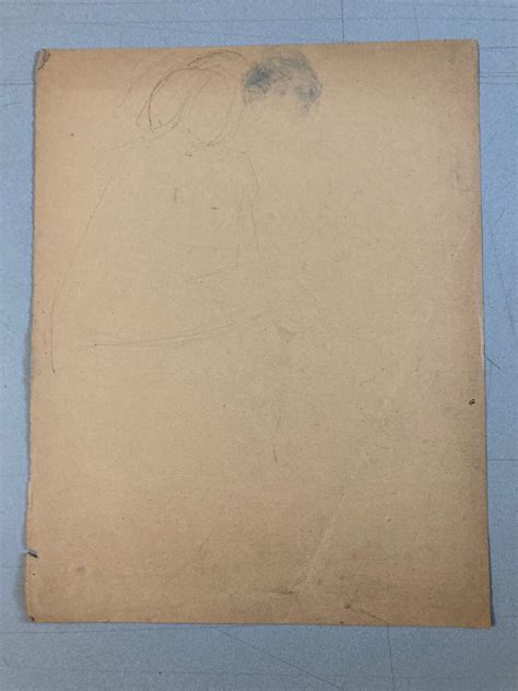 Beautiful Drawing Art Deco Naked Antique Pencil On Paper Women S Girl