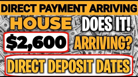 HOUSE DOES IT 2 600 DIRECT PAYMENT ARRIVING FOR ALL SENIORS ON SS SSI