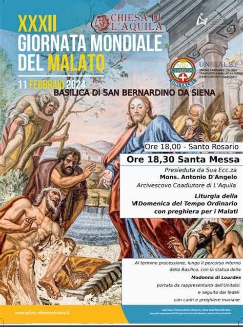 Xxxii Giornata Del Malato Santa Messa Di Mons D Angelo A L Aquila