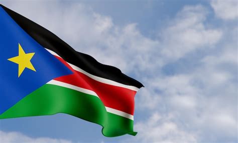 Premium Photo National Flag South Sudan On The Background Of Clouds