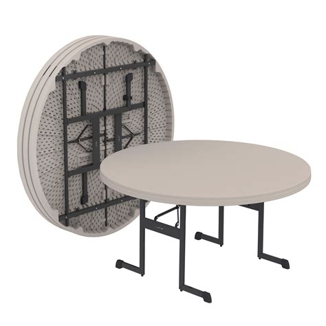 Lifetime Round Folding Tables 480125 Putty Color 60 Inch Tab