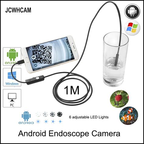 Jcwhcam Mm Waterproof Pc Android Endoscope Camera With Led Len Otg