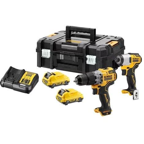 Kit 2 Outils XR 12V 3Ah Li Ion Brushless DEWALT Perceuse à percussion