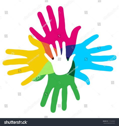 Multicolor Creative Diversity Hands Symbol. Stock Photo 111523343 ...