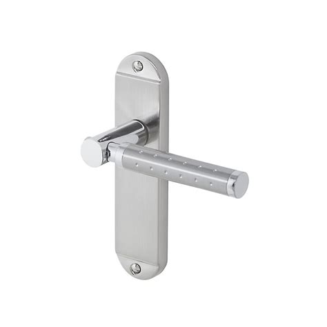 Colours Brigg Satin Nickel Effect Aluminium And Steel Straight Latch Door Handle L1328mm Diy