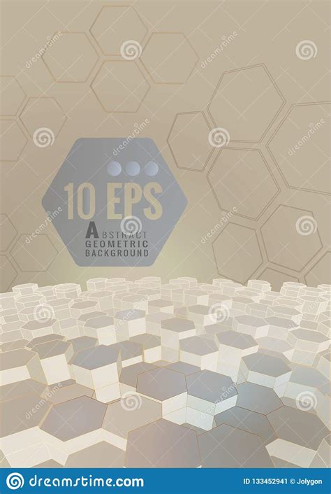 Fondo Beige Del Concepto Hexagonal Abstracto Ilustración Del Vector