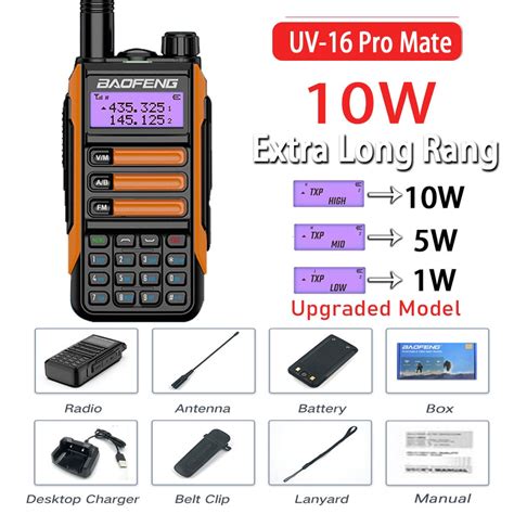 Baofeng Uv Pro Mate W High Power Walkie Talkie Type C Charger