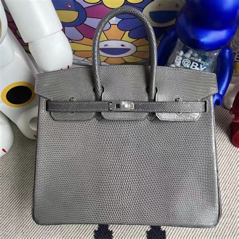 Hermes Birkin Lizard Gris Tourterelle F Etain