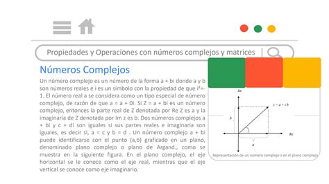 Solution Propiedades Y Operaciones Con N Meros Complejos Y Matrices