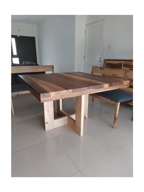 Mesa Rebeca Cuadrada Pie En Madera En Guayubira C R