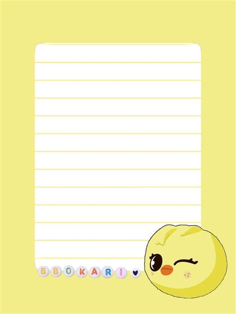 A Yellow Notepad With A Cartoon Bird Next To It