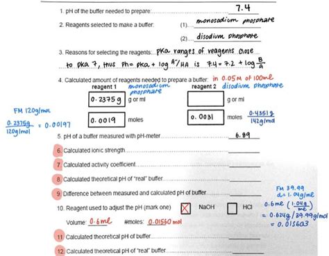 Solved For A Buffer Lab A Buffer With Ph 7 4 Was Prepared Chegg