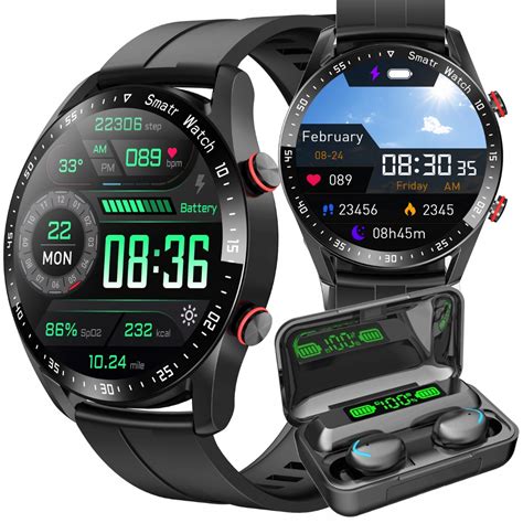 Smartwatch Zegarek M Ski Wodoodporny Rozmowy T Tno Saturacja Ekg Sport