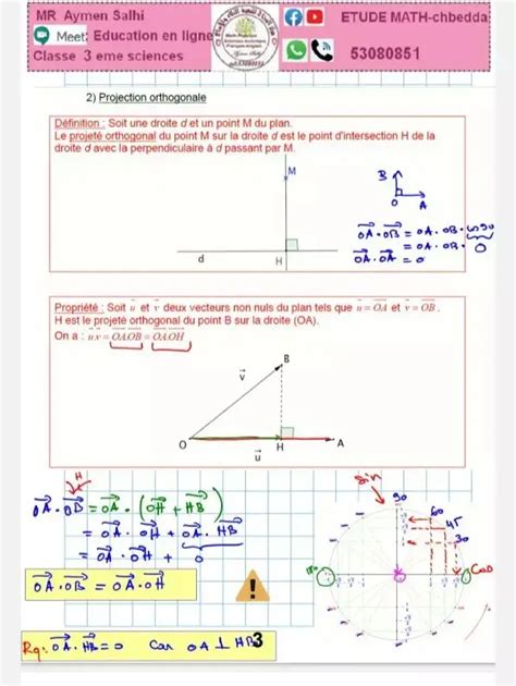 Me Math Matiques Math Produit Scalaire Dans Le Plan