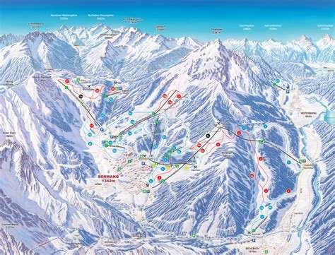 Berwang Bichlbach Trail Map Piste Map Panoramic Mountain Map